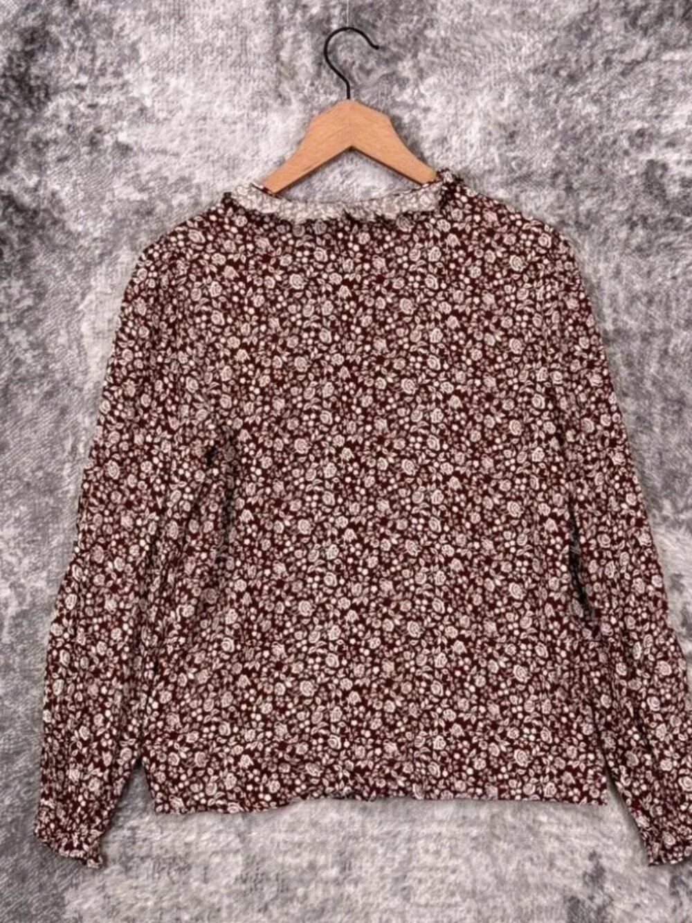 Reformation Amira Top Brown Floral Ruffle Blouse XS - Picture 4 of 7